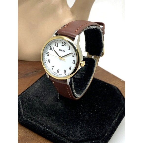 Timex Women's Watch TW2P78700 Indiglo Quartz Two Tone White Dial Brown L… - Picture 2 of 14